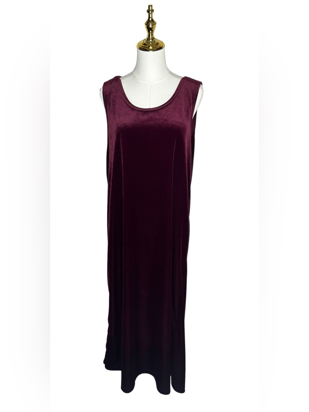 Blair Vintage 90s Sleeveless Burgundy Velvet Maxi Dress Whimsigoth Sz L Witchy